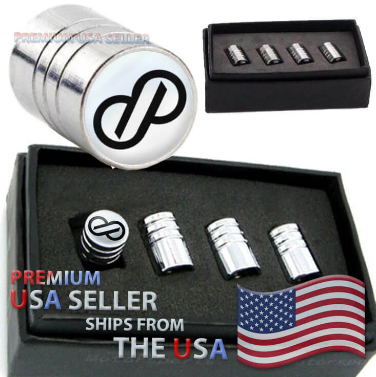 ENKEI RPF01 Logo Valve Stem Caps Car Chrome Tires Kit Emblem