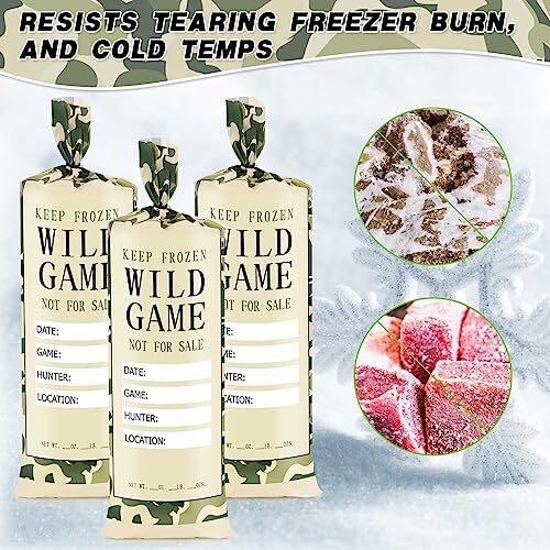 140 Pack 1Lb Wild Game Freezer Bags Hunting Meat Packaging for Ground