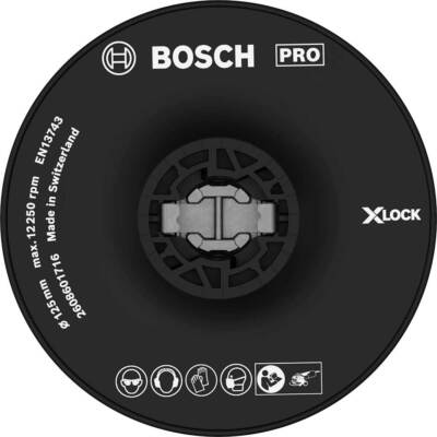 Bosch PRO X Lock Hard Backing Pad 125 mm