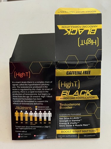 High T negro libre de cafeína - refuerzo de testosterona - 120 cápsulas - Imagen 16 de 18
