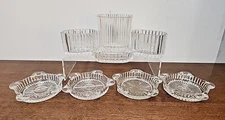 QUEEN MARY VERTICAL RIB ASHTRAY CIGARETTE HOLDER SET - 8 PIECES