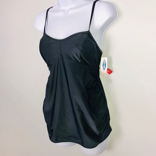 Old Navy Maternity Swimsuit sz S Black Tankini Adjustable Padded Stretch New - Picture 11 of 20