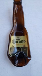 Corona Familiar Bottle Glass Bowl Amber Glass Handmade Hand Crafted Glass Art 35