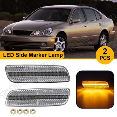 Clear Front Bumper Side Marker Lights For Toyota Lexus Scion 01-05 IS300 GS300 - Picture 1 of 11