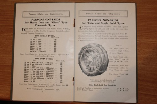 Parsons Non Skid Chains Sales Catalogue 1928 Original - Picture 6 of 7