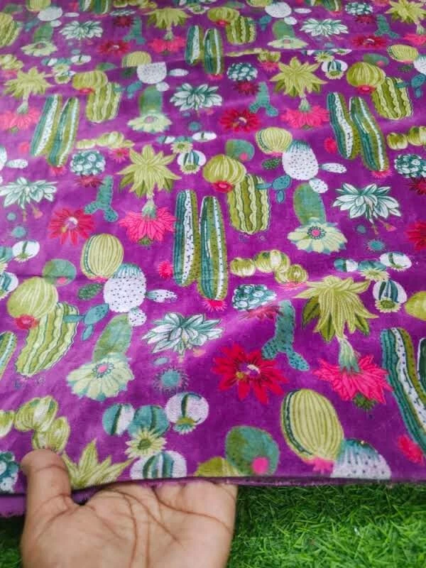 5 Yard Luxury Purple Soft Velvet Fabric Indian Dress Sewing Upholstery Fabric - Image 3 of 4