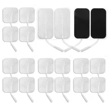 Easy@Home Tens Self Stick Carbon Electrode Pads, 4 Pcs 2" x 4" + 16 Pcs 2" x 2"