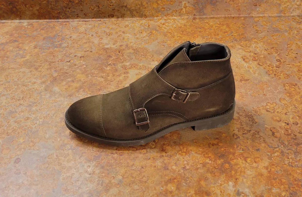 To boot top double monk strap