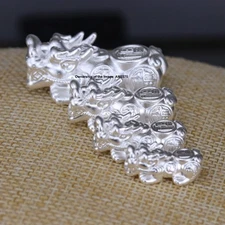 Pure 999 Fine Silver Pixiu Charm Pendant Rich Animal 4 Size Available
