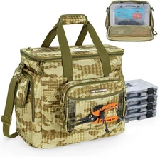 KastKing BaitSpace Fishing Tackle Bag With 4 Tackle Boxes and Removable Binder