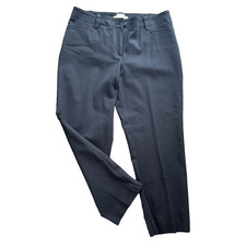 Talbots Signature Navy Dress Pants Size 8 Straight Leg Flat Front Mid Rise Work