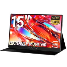 AYY Portable Monitor for Laptop 15 Inch, FHD 1080P USB-C HDMI Travel Monitor ...