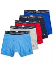 Polo Ralph Lauren Men's Five Pack 100 Cotton Classic Boxer Briefs New 5 Pack
