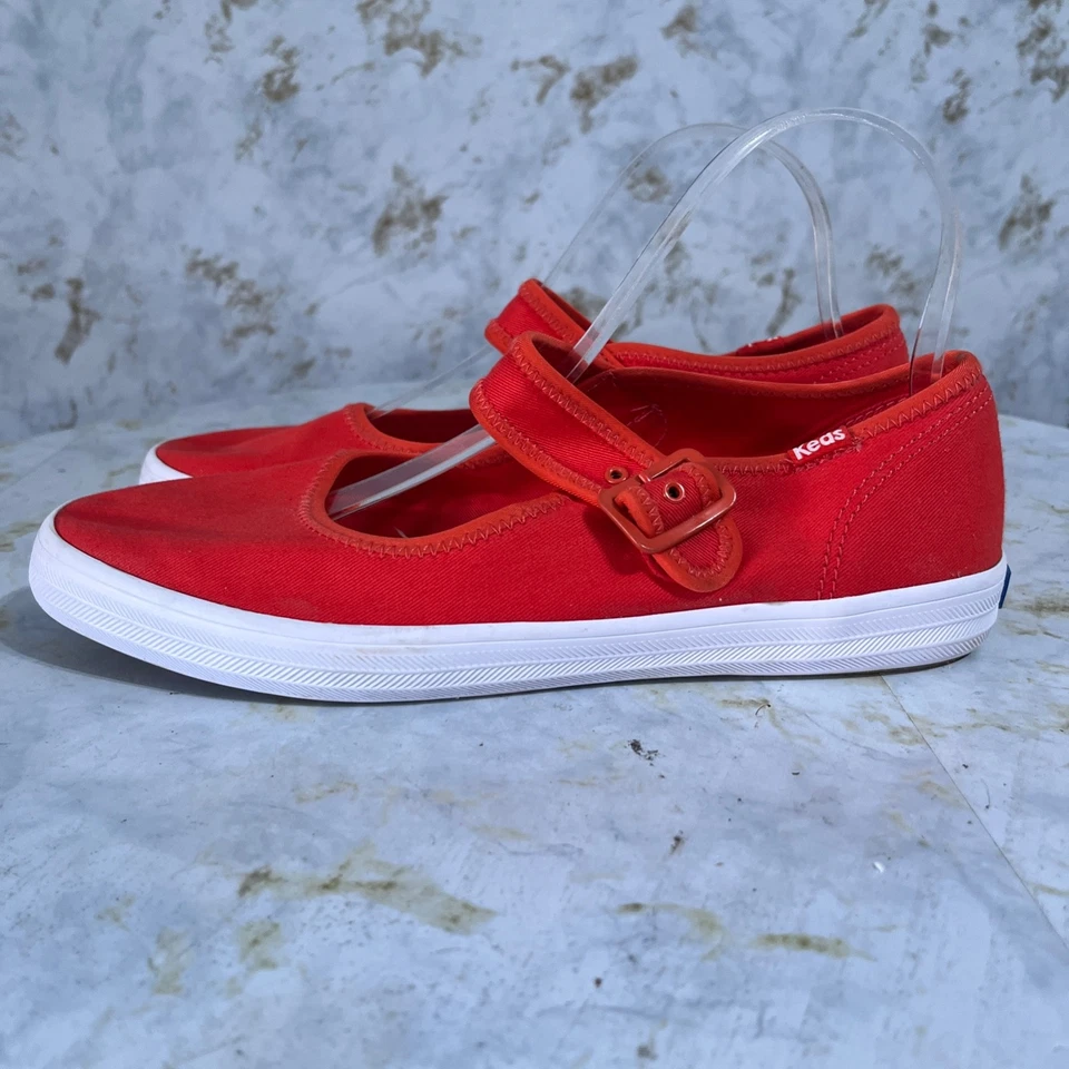 Keds Champion Womens Size 9.5 Shoes Red White Slip On Comfort Mary Jane Sneakers - Image 4 of 4