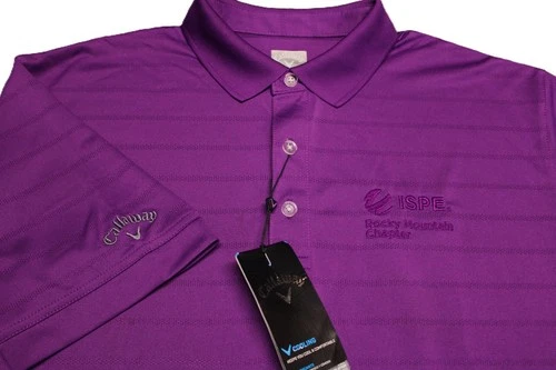 CALLAWAY OPTI-DRI POLY GOLF SHIRT--L--ISPE ROCKY MOUNTAIN--UNWORN!!--NEW!!TAGS!!