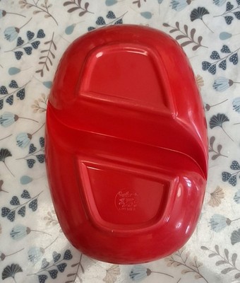 Vintage 70er Jahre Melamin geteilt Servierschale oval rot Retro guter Zustand