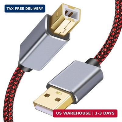 Tiierzon 10Ft USB Printer Cable 2.0 Type A Male to B Male, High Speed, Compatibl
