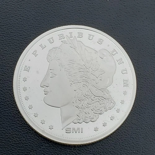 1 TROY OZ. SILVER DOLLAR MORGAN ROUND PROOF SMI .999 FINE SILVER BU