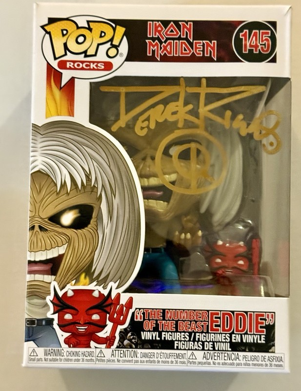 Derek Riggs Signed Iron Maiden Funko Pop Number of The Beast #145 JSA
