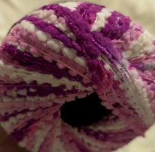 Lot Of 4 Skeins Of Dark Horse Yarns Celebrate Ribbon Yarn Pink Purple White