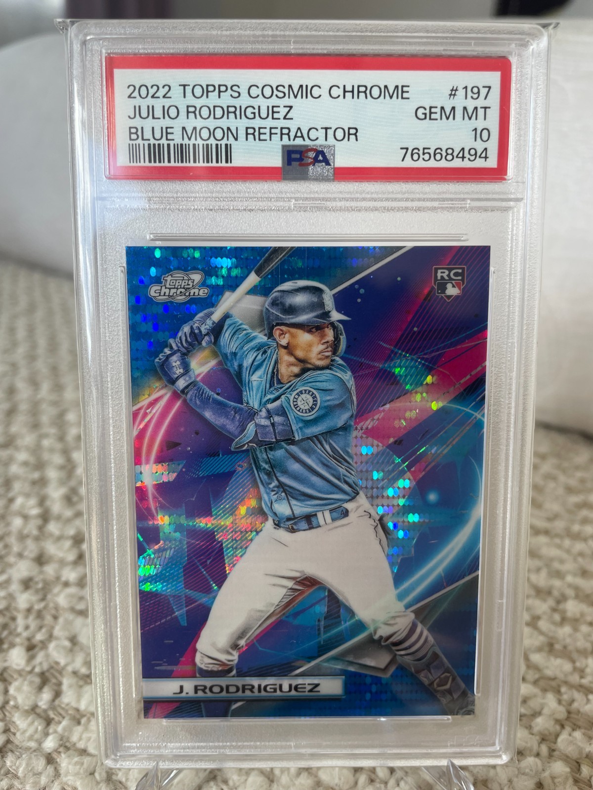 2022 Topps Cosmic Chrome - Julio Rodriguez #197 Blue Moon Refractor /99 (RC)