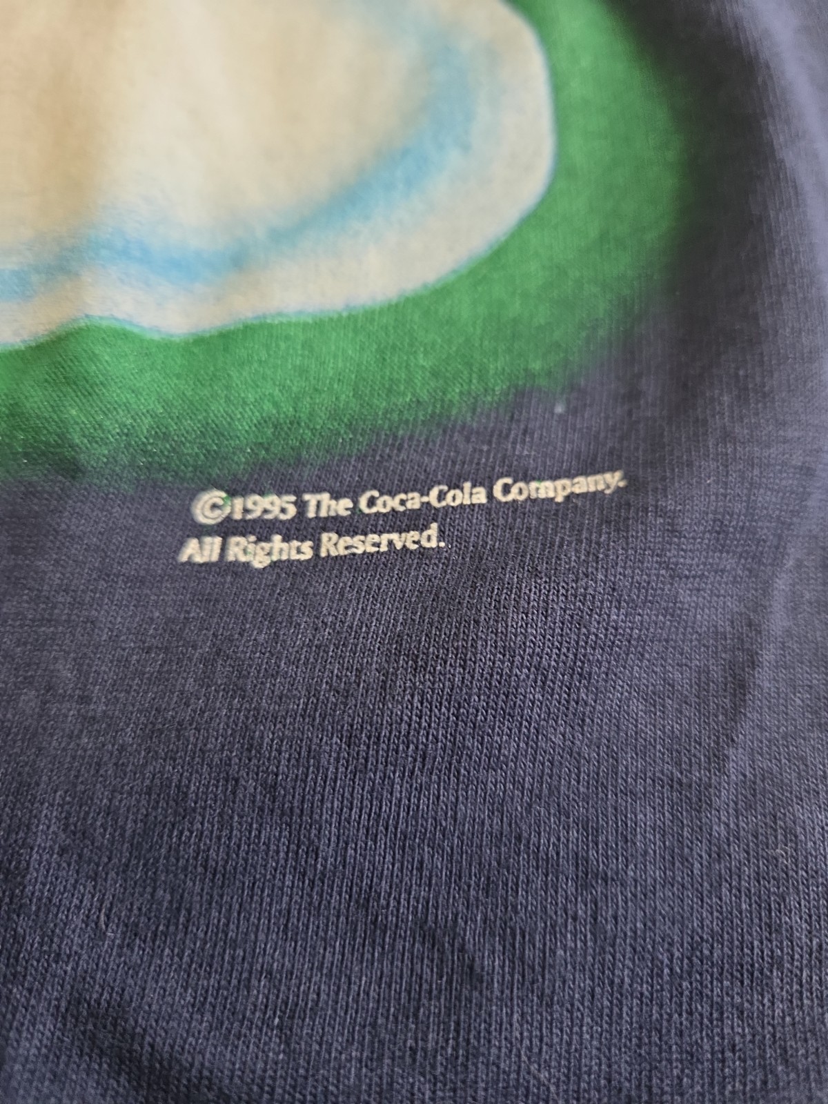 VTG 90s Coca Cola Polar Bear Golfing T Shirt Mens XL Navy Blue Made In USA Coke image 4