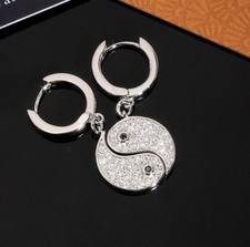 Yin Yang Moissanite Ohrringe 925 Sterling Sil...