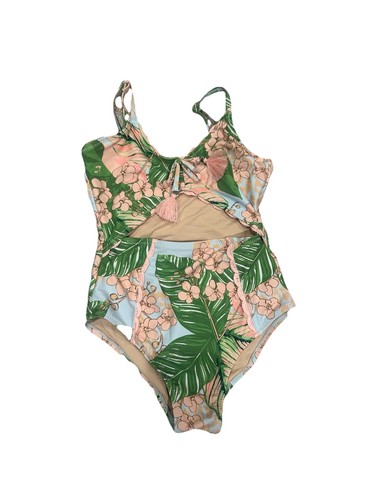 Shade Critters Girls One Piece Bathing Suit Size 7 Pink Floral Swimsuit