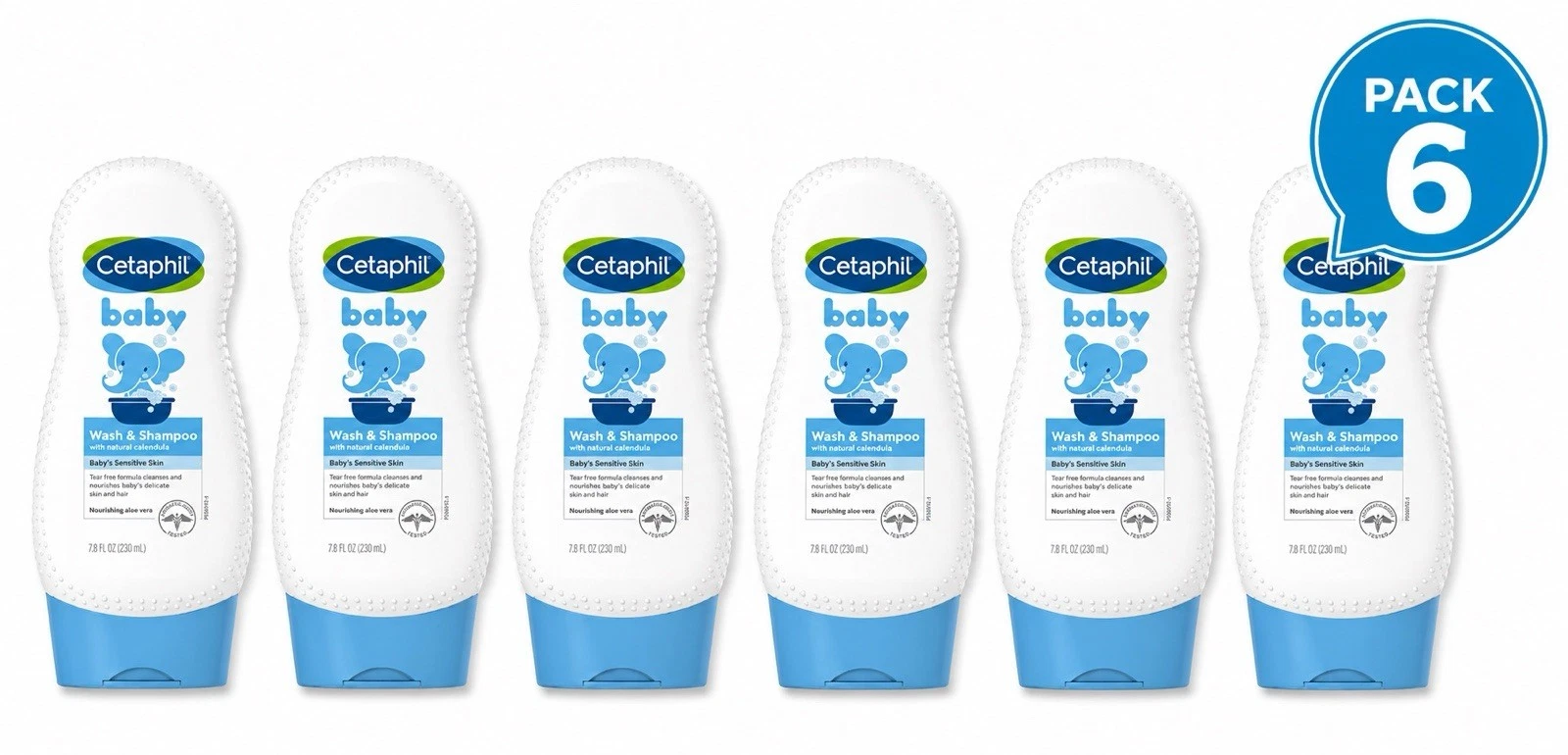 Cetaphil Baby Shampoo and Body Wash with Organic, Tear Free, 7.8oz - Pack 6
Opens in a new window or