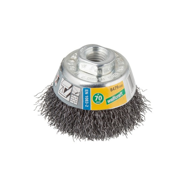 Wolfcraft Topf-DrahtbüRste Gewellt M14 Ø70 Mm (FüR Winkelschleifer)-image