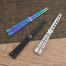 Metal Butterfly Balisong Toy Knife Steel Trainer Training Dull Tool Practice