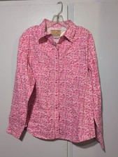 Vtg NWT Boot Barn Womens 1X Western Shirt Long Sleeve Pink Floral
