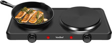 Vonshef Electric Hob - Portable Electric Hot Plate Double with Dual Temperature