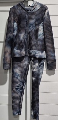 Ellie & Kate Gray/blue Tie-Dye Hoodie and Pants Set Size Xl