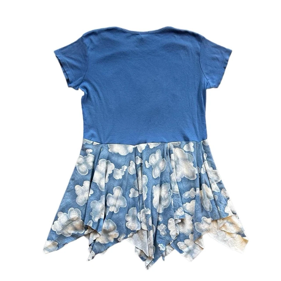 Upcycled Reworked Cloud Farm Fair Tee Handkerchief Mini Tshirt Dress Women L XL - Image 4 of 4