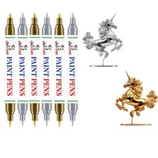 Gold Silver Paint Pens, 6 Pack Oil Based Metallic Permanent Markers With Extr...