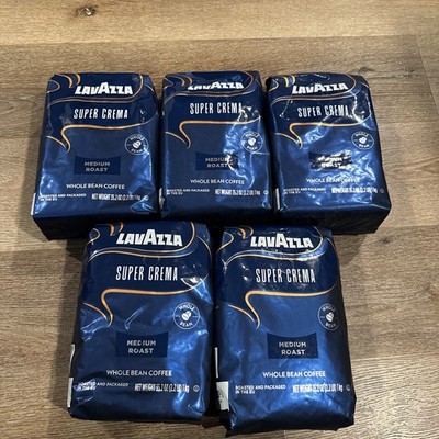 Super Crema Espresso Medium Roast Whole Bean Coffee, 2.2-Pound Bag 5-Pack