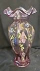 8" Fentom Amethyst Hand Painted Vase