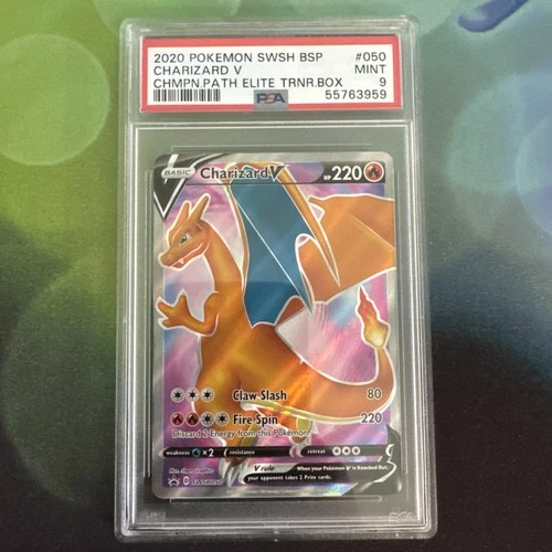 Pokemon - Charizard V SWSH050 Black Star Promo Champion's Path - PSA 9 Mint