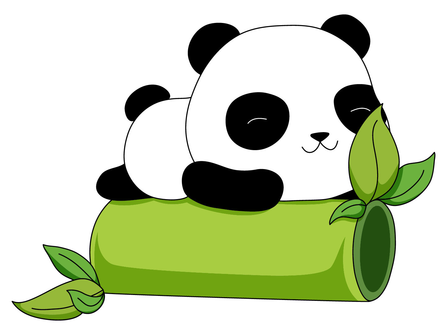 Premium Vector  Cute panda bear cartoon sleep on bamboo good night kawaii  animal