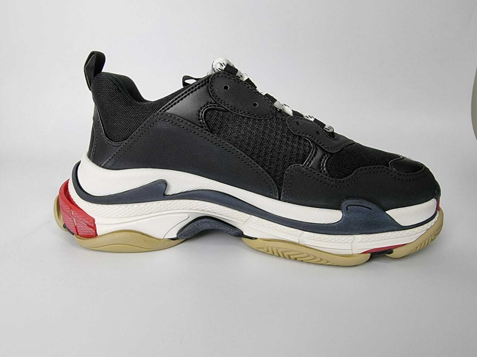 Balenciaga Triple S Women's Black And Red Sneakers New | eBay