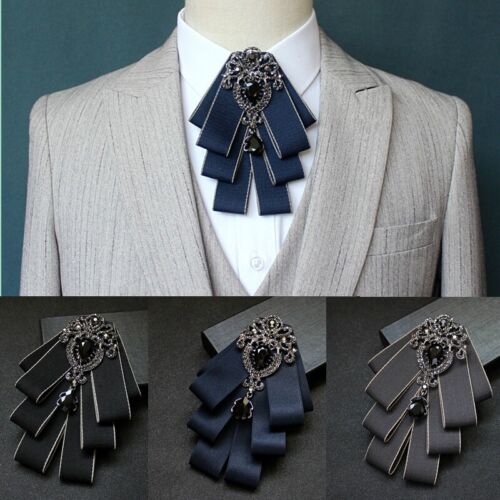 Cravate nœud homme pré-attachée strass cravate chemise cravate col pour fête de mariage - Photo 1 sur 21