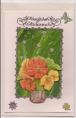  3 D Karte  -  - Zum Geburtstag  .----ca. 12 X 17,5 cm.- - 