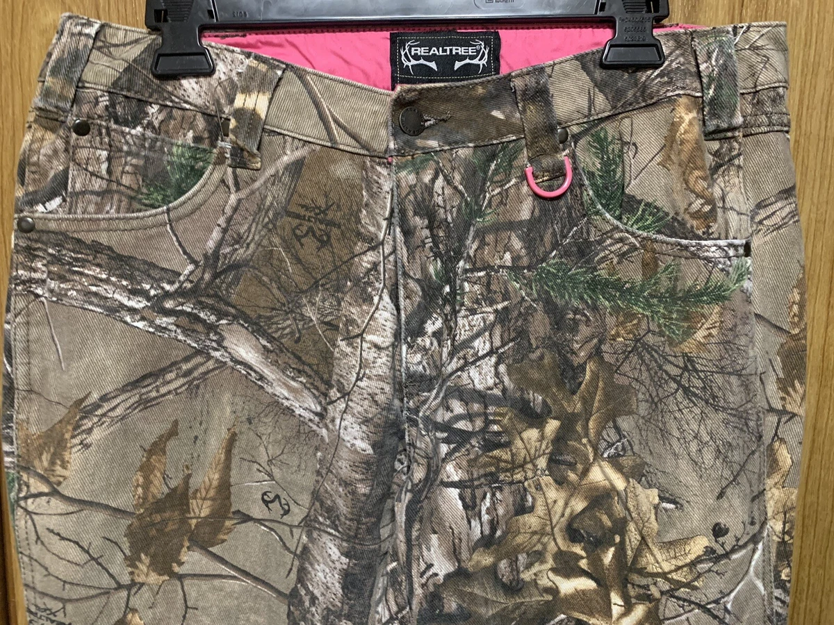 Realtree Womens Camouflage Jeans Pants Size 12 Pink Accents 100