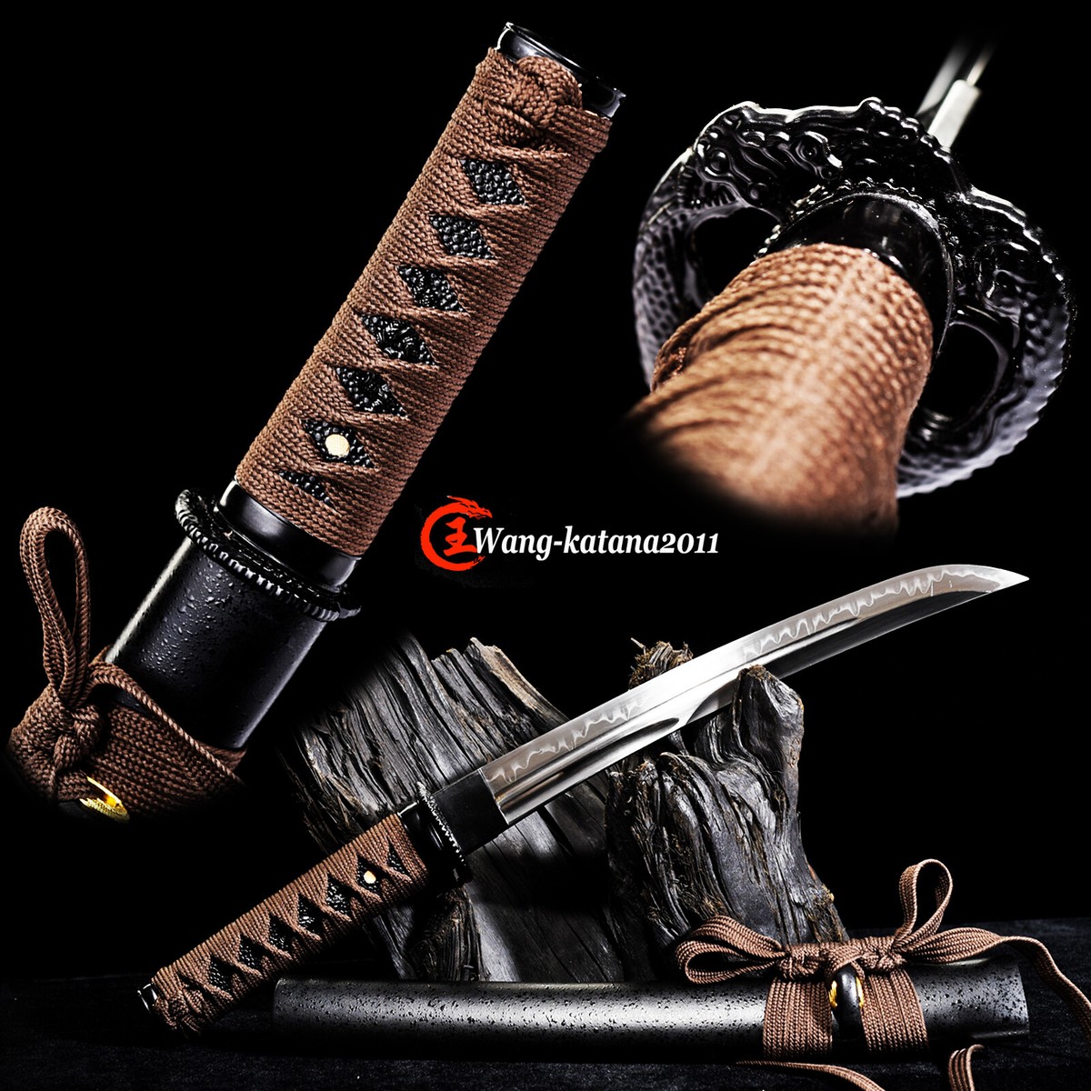 20''Mini Sharp Katana Sword Japanese Samurai Tanto T10 Clay 20''Mini Sharp Katana Sword Japanese Samurai Tanto T10 Clay