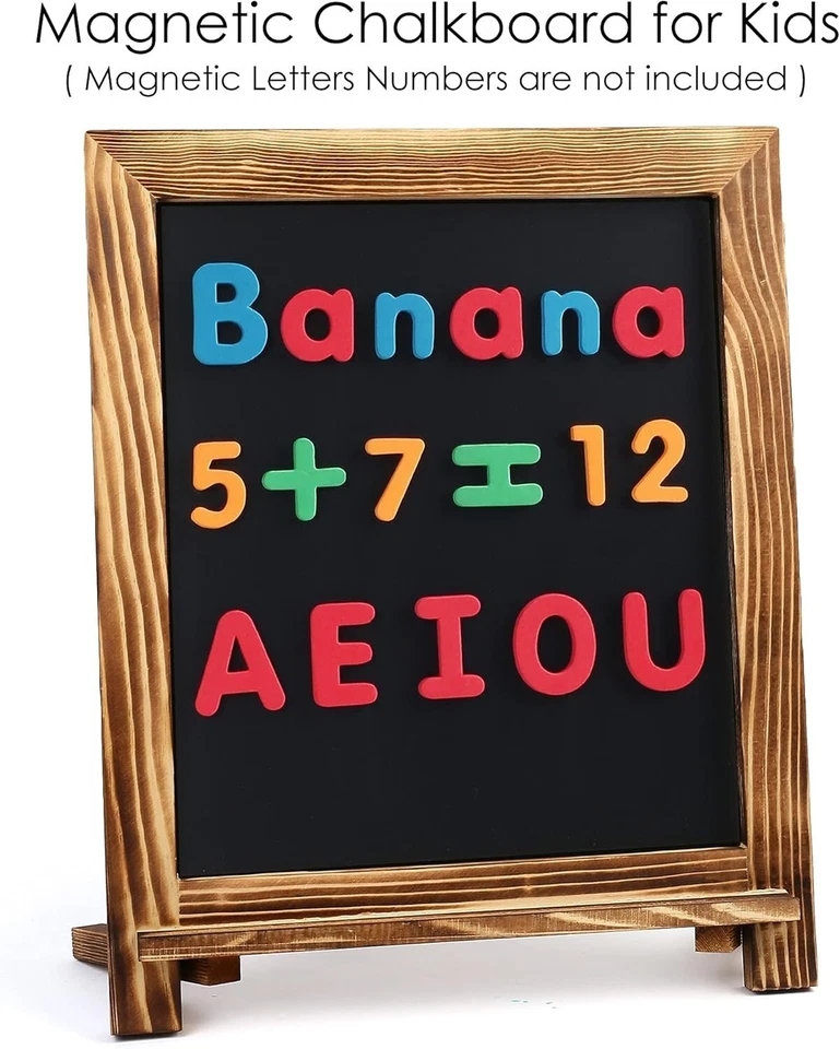 Magnetic Chalk Board Sign 15x12 inch Natural Wood Frame Magnets Hanging Kit New - Image 2 of 4