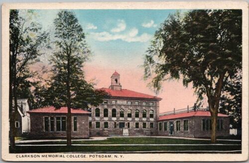 POTSDAM, New York Postcard "CLARKSON MEMORIAL COLLEGE" Building View  c1910s - Picture 1 of 2