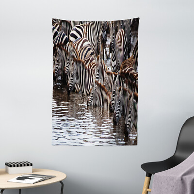 Tierwelt Wandteppich Zebra Gnu-Herde