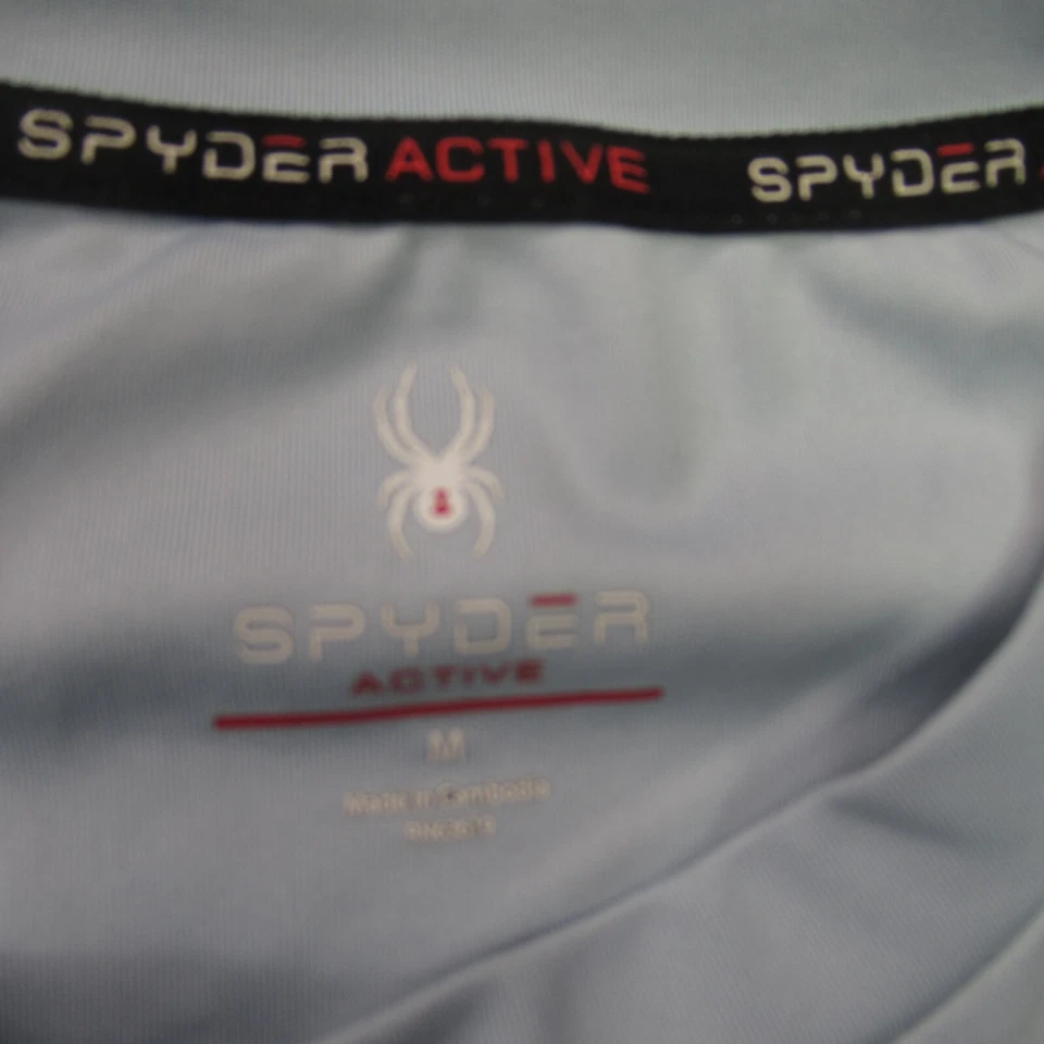 Camisa Spyder Niños Mediana Manga Corta Informal Cuello Redondo Ligera Exterior Azul Foto 3 de 4