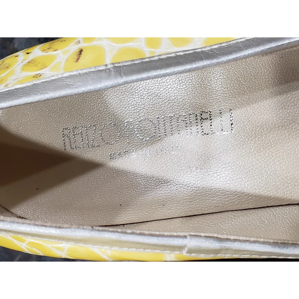 Zapatos de salón Renzo Fontanelli virgen para mujer talla 12 AAA gris cuero tacón bloque tirar Foto 3 de 4
